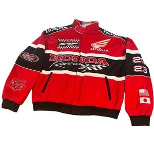 Honda Racing Jacket Men L Red 50th Anniversary CRCRF 1973-2023 BomberEmbroidered